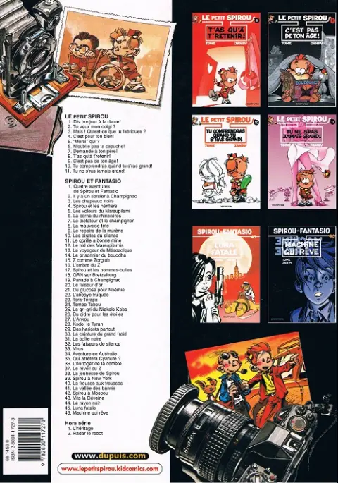 Verso de l'album Le Petit Spirou Tome 1 Dis bonjour à la dame!