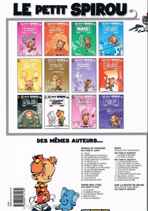Verso de l'album Le Petit Spirou Tome 10 Tu comprendras quand tu s'ras grans!