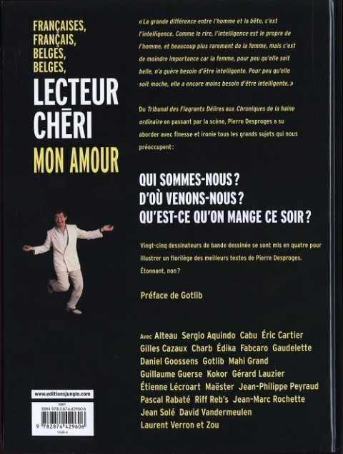 Verso de l'album Pierre Desproges en BD