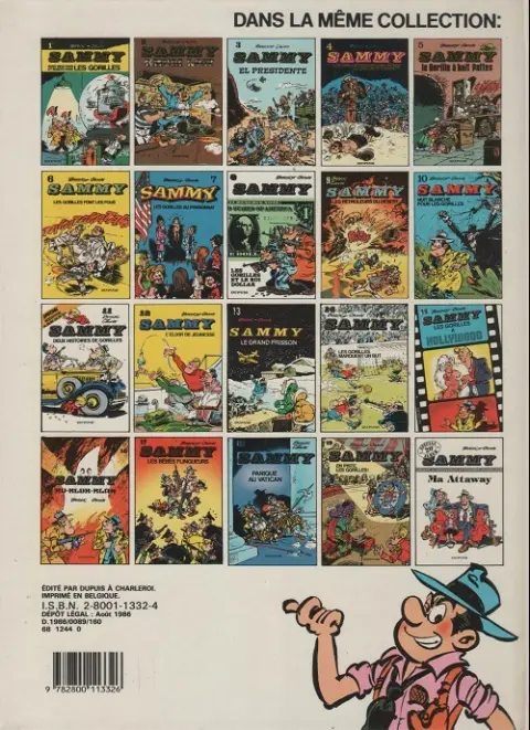 Verso de l'album Sammy Tome 4 Les gorilles marquent des poings et Gorilles et spaghetti