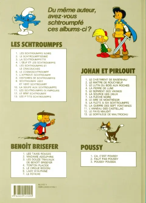 Verso de l'album Les Schtroumpfs Tome 2 Le Schtroumpfissime (+ Schtroumpfonie en ut)