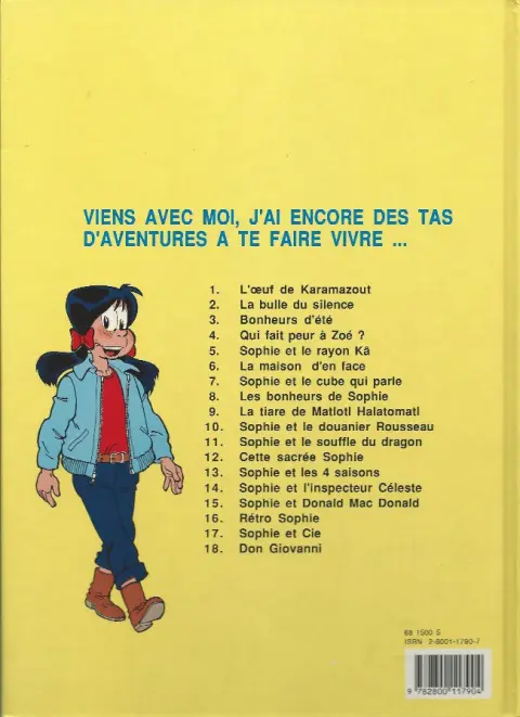Verso de l'album Sophie Tome 3 Bonheurs d'été