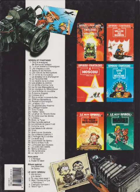 Verso de l'album Spirou et Fantasio Tome 8 La mauvaise tête