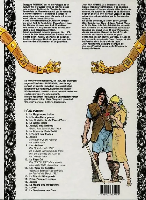 Verso de l'album Thorgal Tome 10 Le pays Qâ