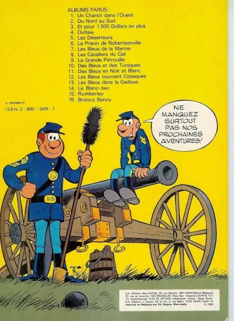 Verso de l'album Les Tuniques Bleues Tome 7 Les bleus de la marine
