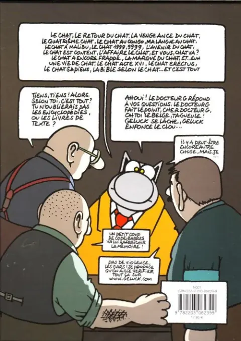 Verso de l'album Le Chat Tome 19 Le Chat passe à table