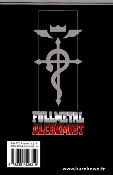 Verso de l'album FullMetal Alchemist Tome 26