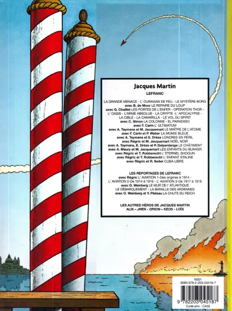 Verso de l'album Lefranc Tome 26 Mission Antarctique