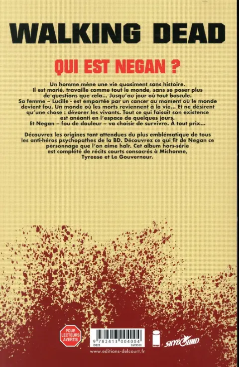 Verso de l'album Walking Dead Negan