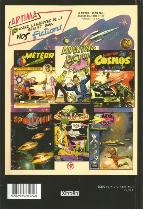 Verso de l'album Cosmos Volume 1 - numéros 1 à 11