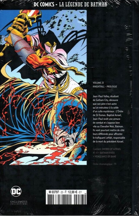Verso de l'album DC Comics - La Légende de Batman Volume 23 Knightfall : prologue