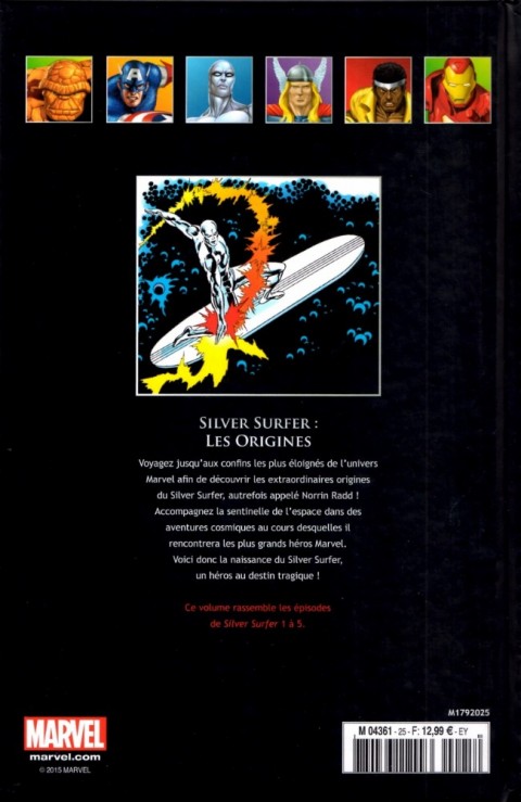 Verso de l'album Marvel Comics - La collection de référence Tome 25 Silver Surfer - Les origines