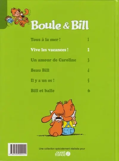 Verso de l'album Boule & Bill Tome 2 Vive les vacances !