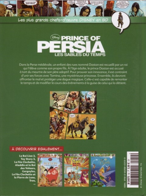 Verso de l'album Les plus grands chefs-d'œuvre Disney en BD Tome 50 Prince of Persia - Les sables du temps
