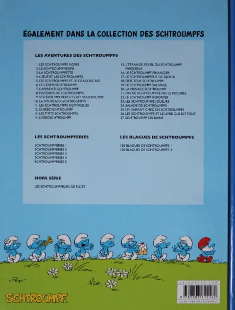 Verso de l'album Les Schtroumpfs Tome 20 La menace Schtroumpf