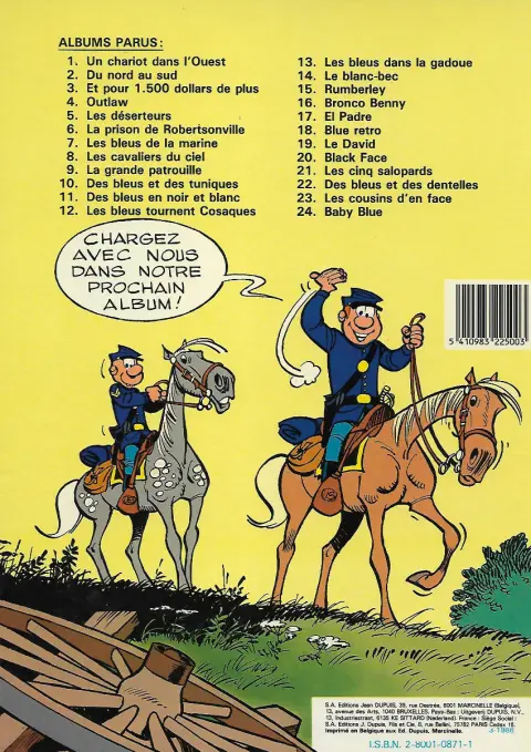 Verso de l'album Les Tuniques Bleues Tome 14 Le blanc-bec