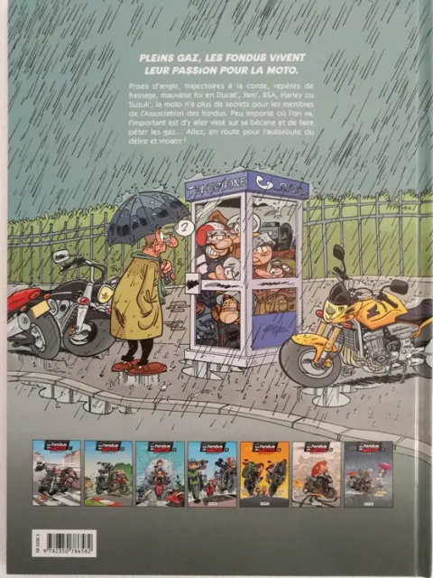 Verso de l'album Les fondus de moto Tome 1