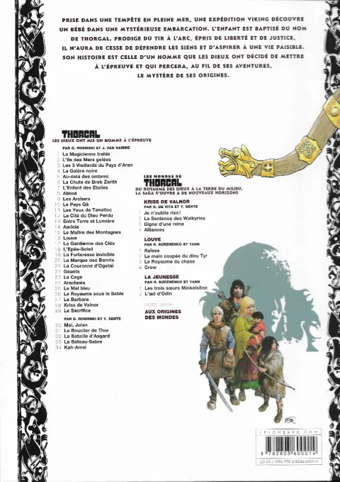 Verso de l'album Thorgal Tome 3 Les 3 Vieillards du Pays d'Aran