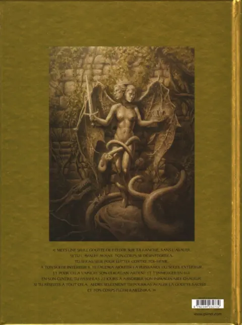 Verso de l'album Les Chevaliers d'Héliopolis Tome 4 Citrinitas, l'œuvre au jaune