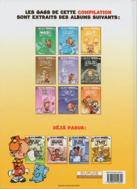 Verso de l'album Le Petit Spirou présente... Tome 4 Mes amis à poils