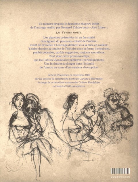 Verso de l'album Cahiers Baudelaire 2