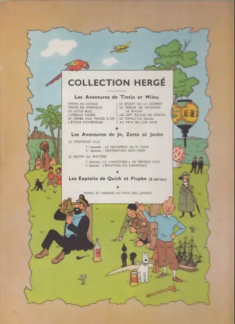 Verso de l'album Tintin Tome 9 Le crabe aux pinces d'or