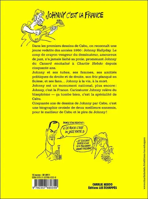 Verso de l'album Johnny c'est la France