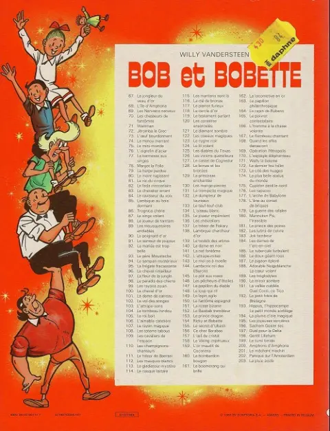 Verso de l'album Bob et Bobette Tome 78 Margot la folle