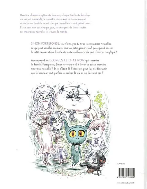 Verso de l'album Simon Portepoisse Tome 1 Petits malheurs en famille
