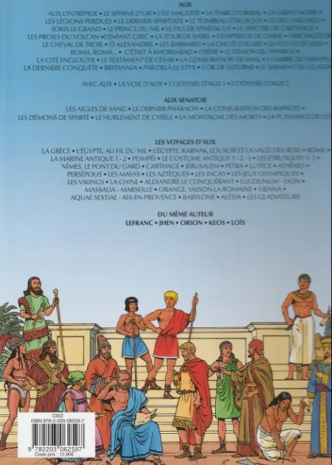 Verso de l'album Les Voyages d'Alix Tome 37 L'Égypte - karnak, louxor et la vallée des rois
