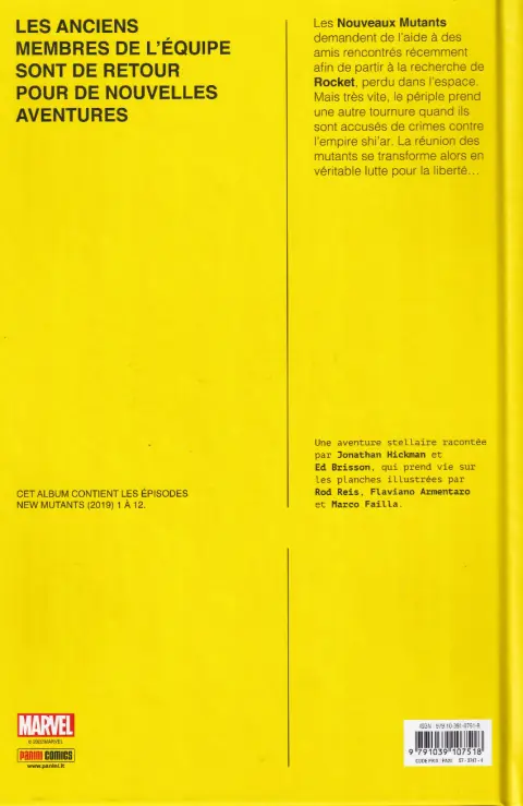Verso de l'album New Mutants Vol. 1 Le sextant