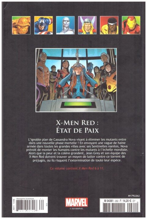Verso de l'album Marvel Comics - La collection de référence Tome 262 X-Men Red - État de Paix