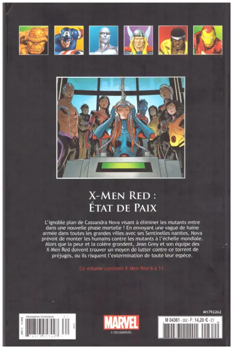 Verso de l'album Marvel Comics - La collection de référence Tome 262 X-Men Red - État de Paix