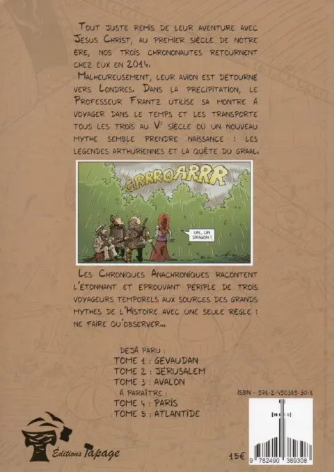 Verso de l'album Les Chroniques anachroniques Tome 3 Avalon