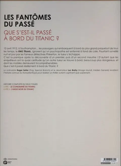 Verso de l'album Les Fantômes du passé Tome 1 Le condamné du Titanic