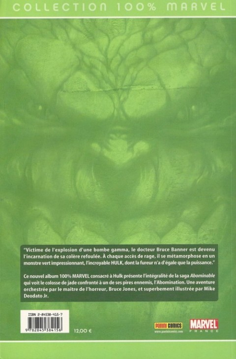 Verso de l'album Hulk Tome 4 Abominable