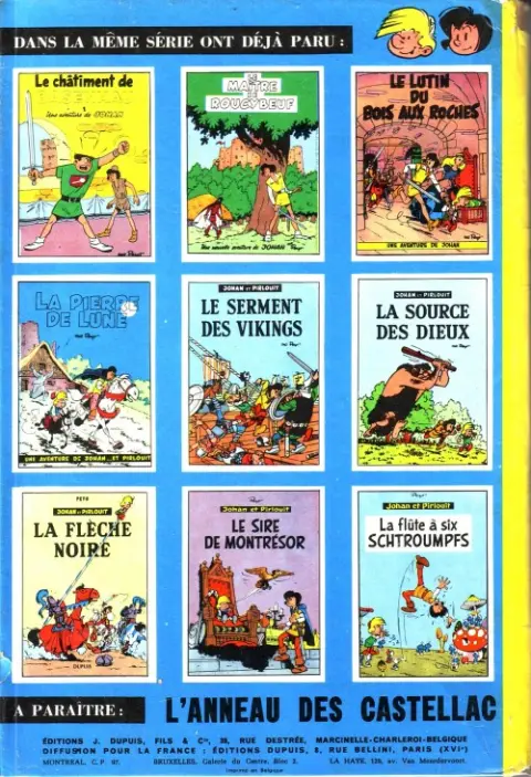 Verso de l'album Johan et Pirlouit Tome 10 La guerre des 7 fontaines