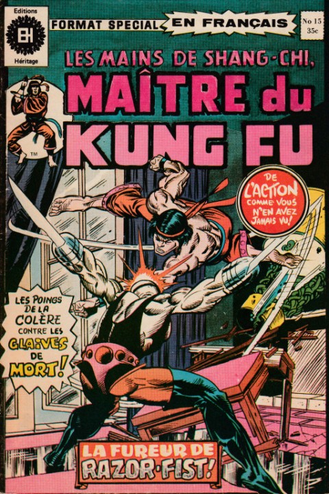 Couverture de l'album Les Mains de Shang-Chi, maître du Kung-Fu N° 15 La filière du cristal
