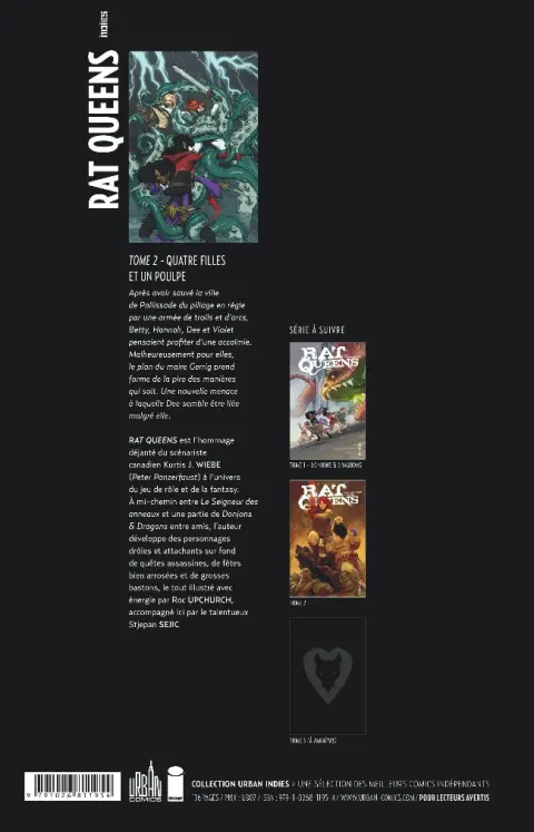 Verso de l'album Rat Queens Tome 2 Quatre filles et un poulpe