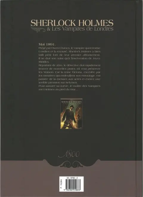 Verso de l'album Sherlock Holmes & Les Vampires de Londres Tome 2 Morts et Vifs