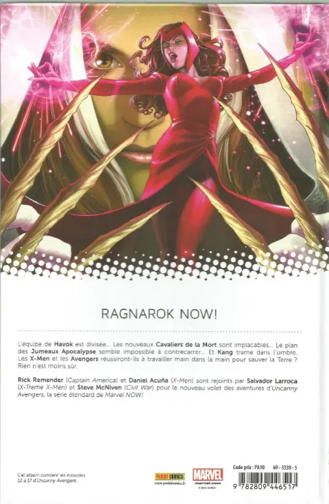 Verso de l'album Uncanny Avengers Tome 3 Ragnarok Now (II)