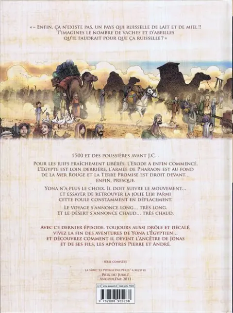 Verso de l'album Le Voyage des pères : L'exode selon Yona Tome 4 Transhumance