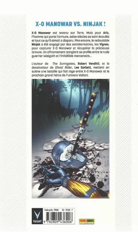 Verso de l'album X-O Manowar Vol. 2 Opération Ninjak
