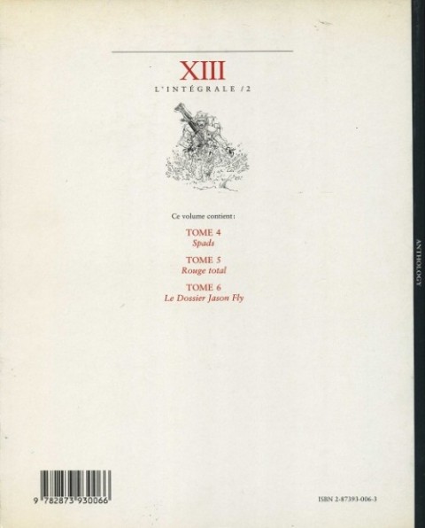 Verso de l'album XIII L'Intégrale / 2