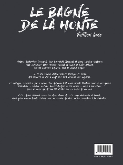 Verso de l'album Le Bagne de la honte Edition Luxe