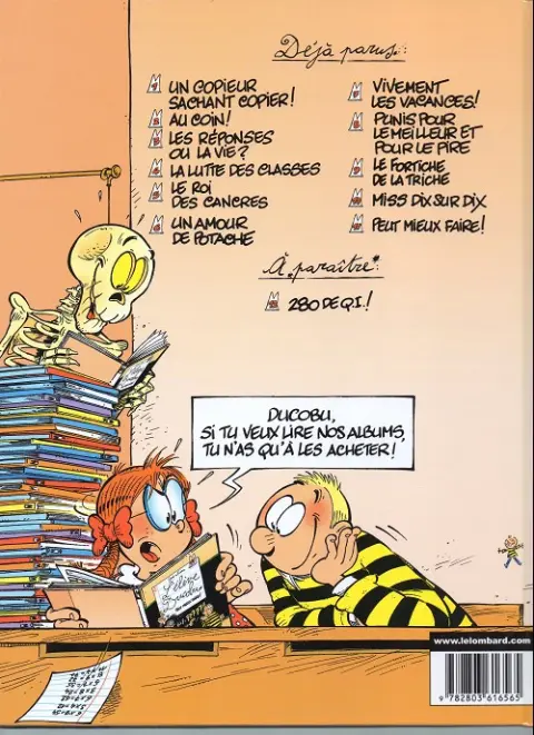 Verso de l'album L'Élève Ducobu Tome 7 Vivement les vacances !
