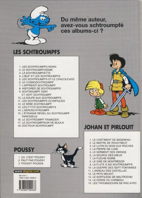 Verso de l'album Johan et Pirlouit Tome 2 Le maître de Roucybeuf