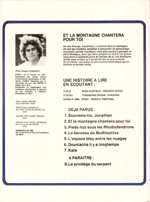 Verso de l'album Jonathan Tome 2 Et la montagne chantera pour toi