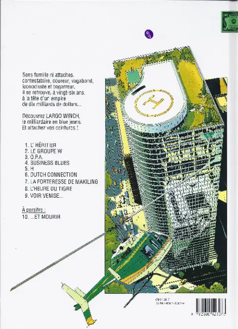 Verso de l'album Largo Winch Tome 7 La forteresse de Makiling