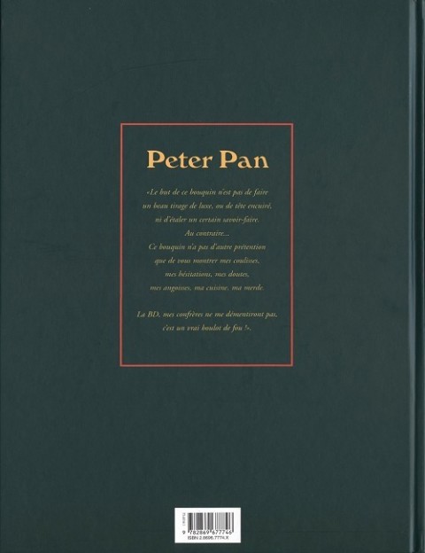 Verso de l'album Peter Pan L'Envers du décor